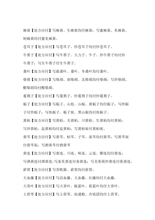 中药处方应付汇总