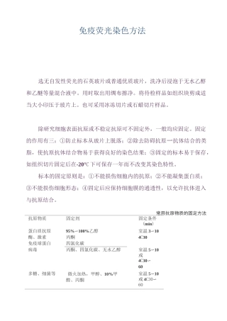 免疫荧光染色方法