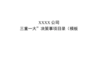 “三重一大”决策事项目录(模板)