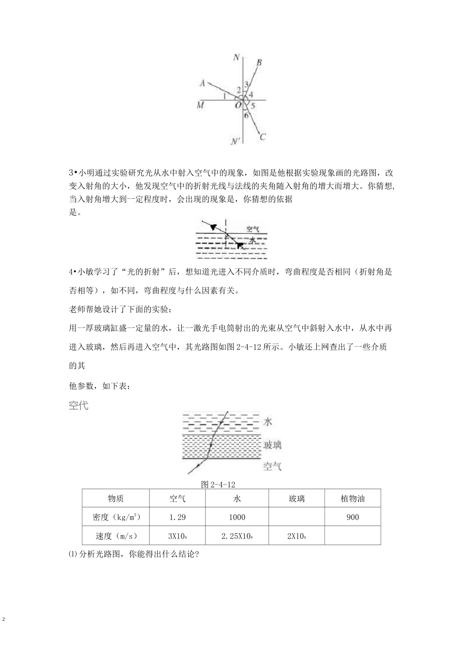 (完整版)光的折射经典练习题_第2页