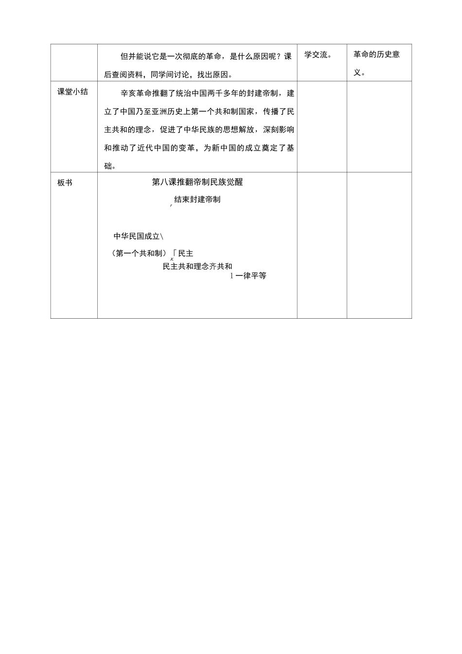 最新部编版小学五年级下册道德与法治 第8课《推翻帝制   民族觉醒》第二课时 精品教案_第3页