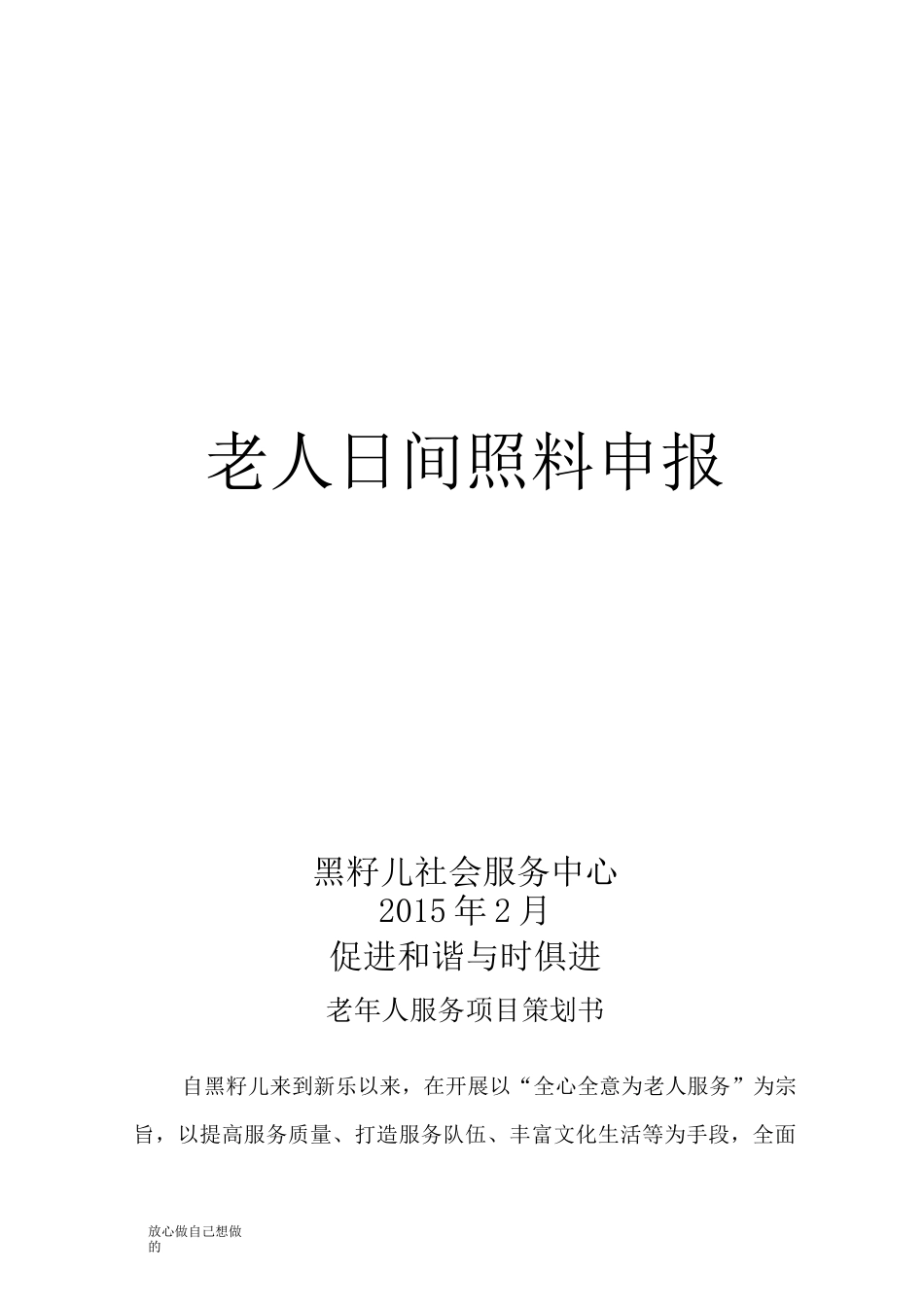 老年服务项目计划书_第1页