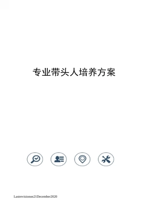 专业带头人培养方案