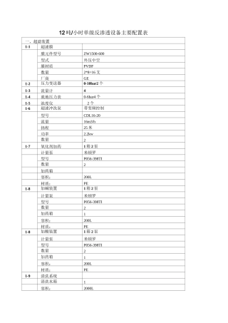 超滤+反渗透设备配置