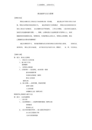 精选职业素养与压力管理
