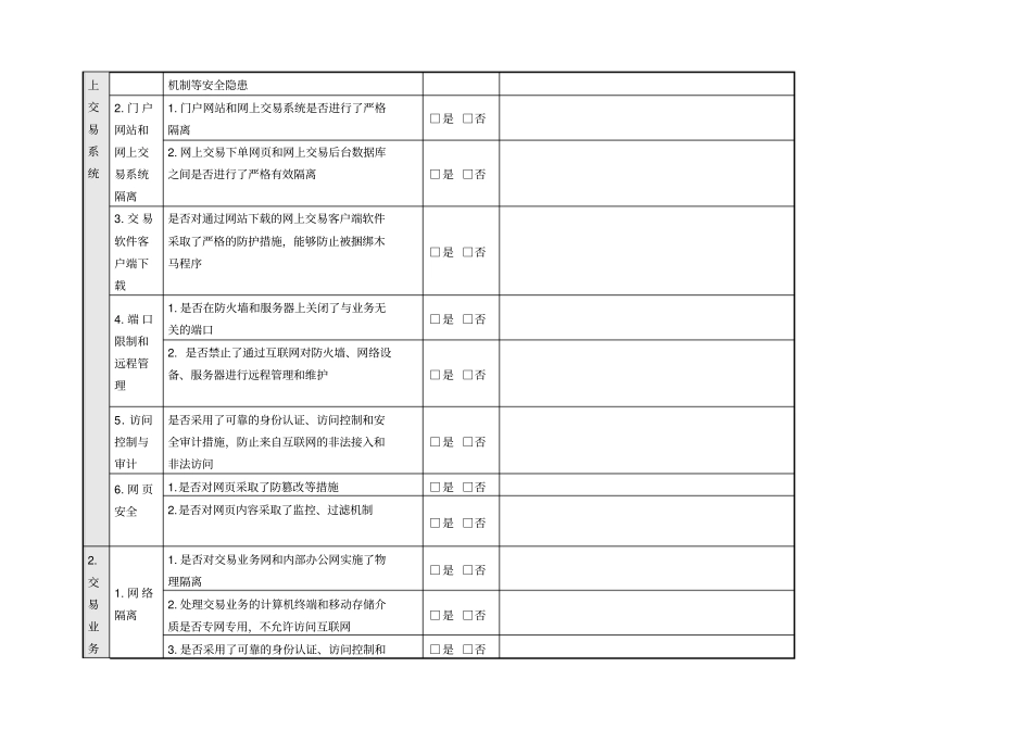 精选网络信息系统安全检查表_第3页