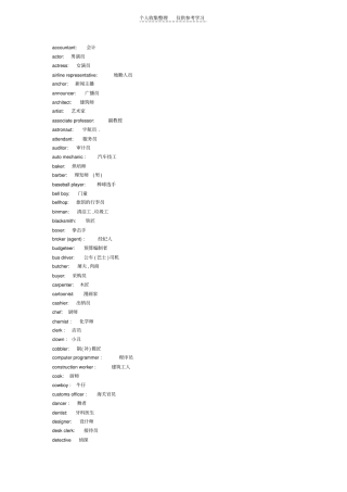 精选英语职位名称中英对照