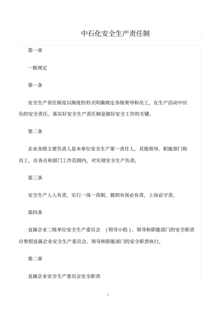 精选范文--中石化安全生产责任制