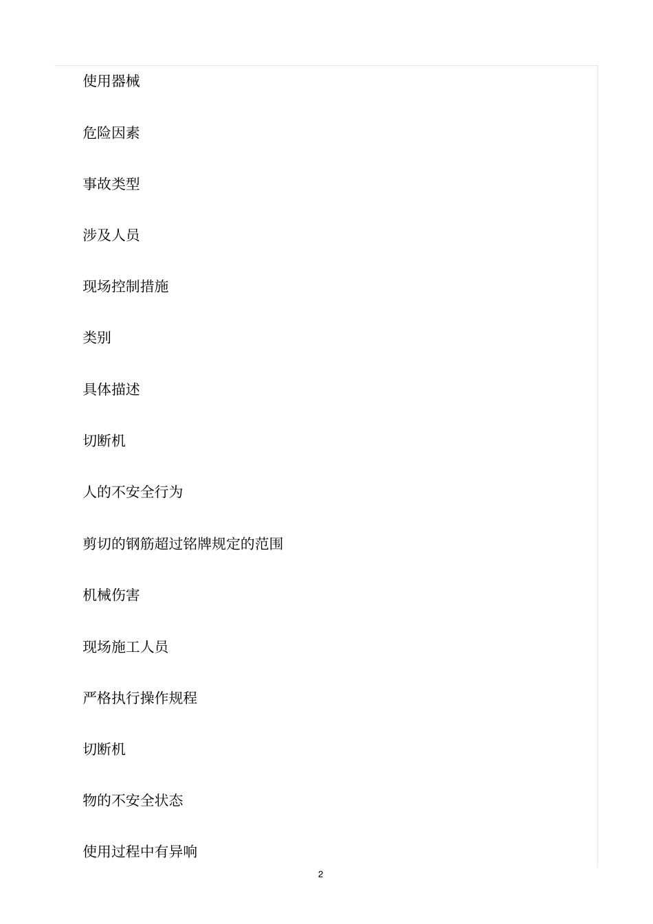 精选范文--钢筋加工中的危险有害因素辨识与监控_第2页