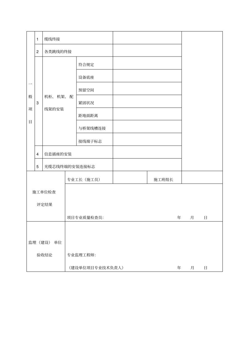 系统安装分项工程质量验收记录表格式_第2页