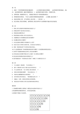系统工程思考与练习题