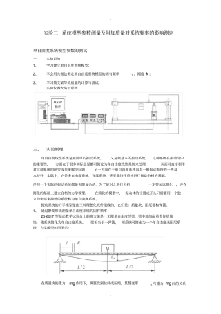 系统模型参数测量及附加质量对系统频率的影响测定精