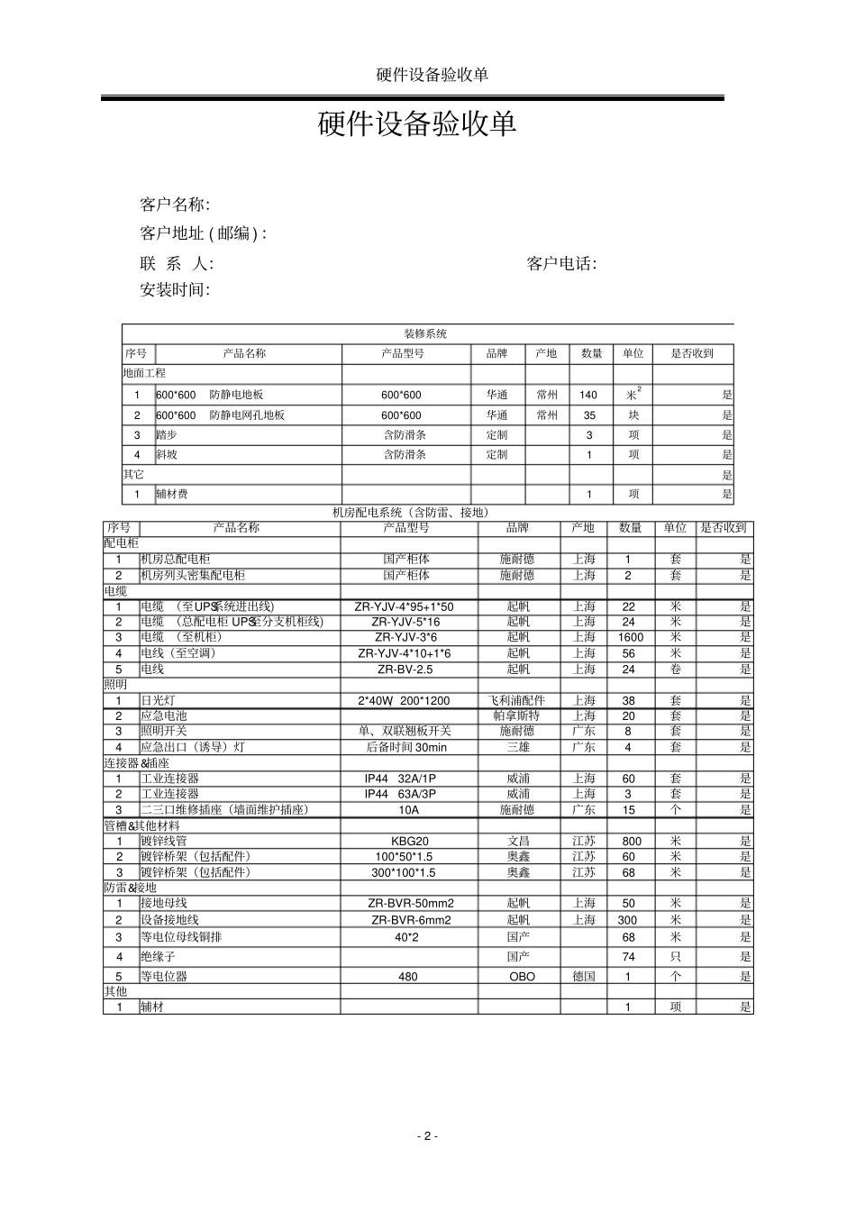 系统集成硬件设备验收单_第2页