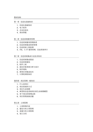 系统集成项目管理师各章节重点知识点总结精华版