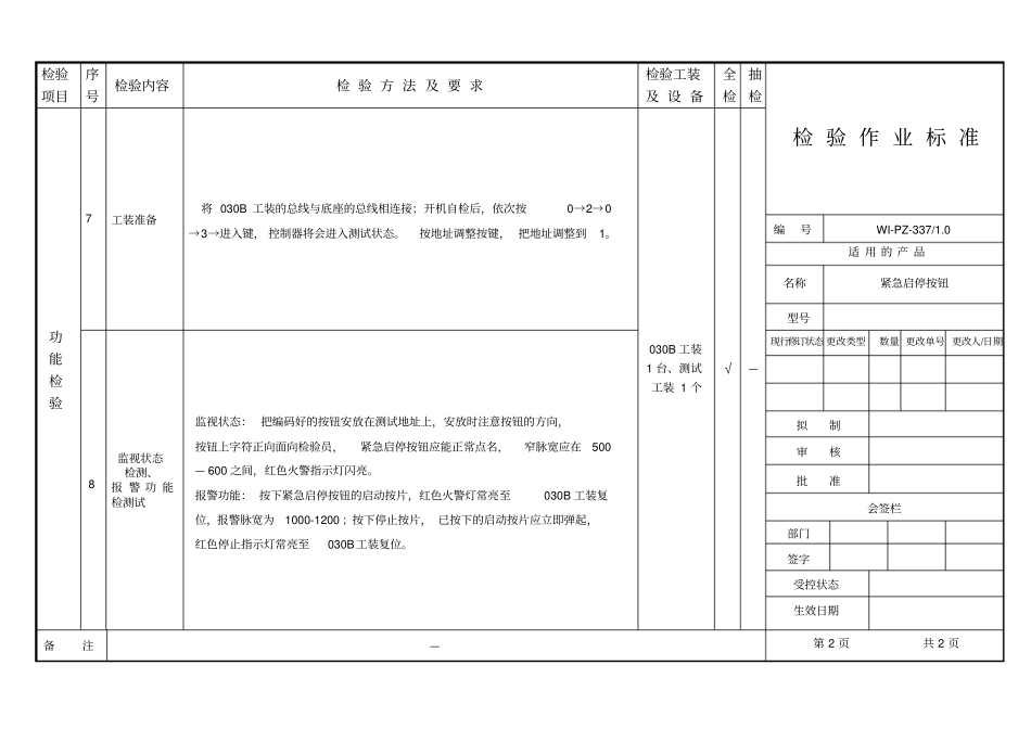 紧急启停按钮检验作业标准_第2页