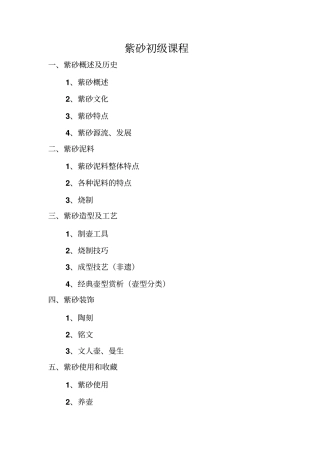 紫砂初级知识培训分析