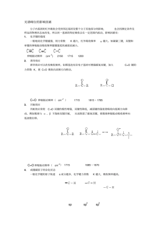 红外吸收光谱峰位的影响因素