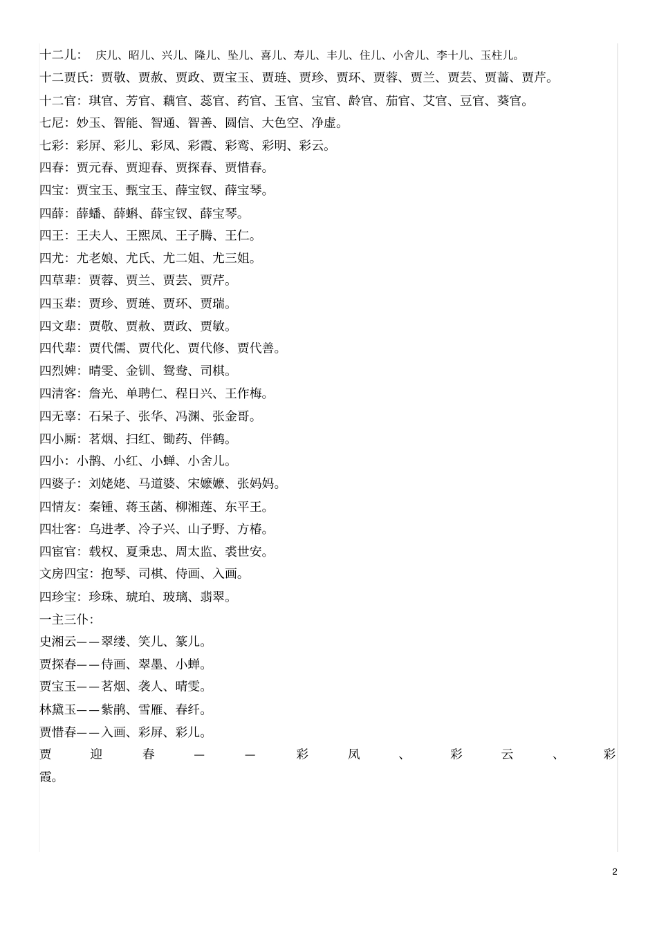 红楼梦人物关系速记附：考试要点_第2页