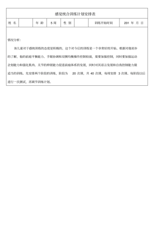 红黄蓝感统训练计划