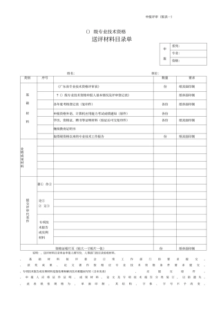 级专业技术资格