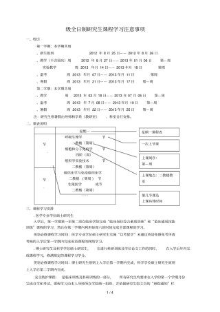 级全日制研究生课程学习注意事项
