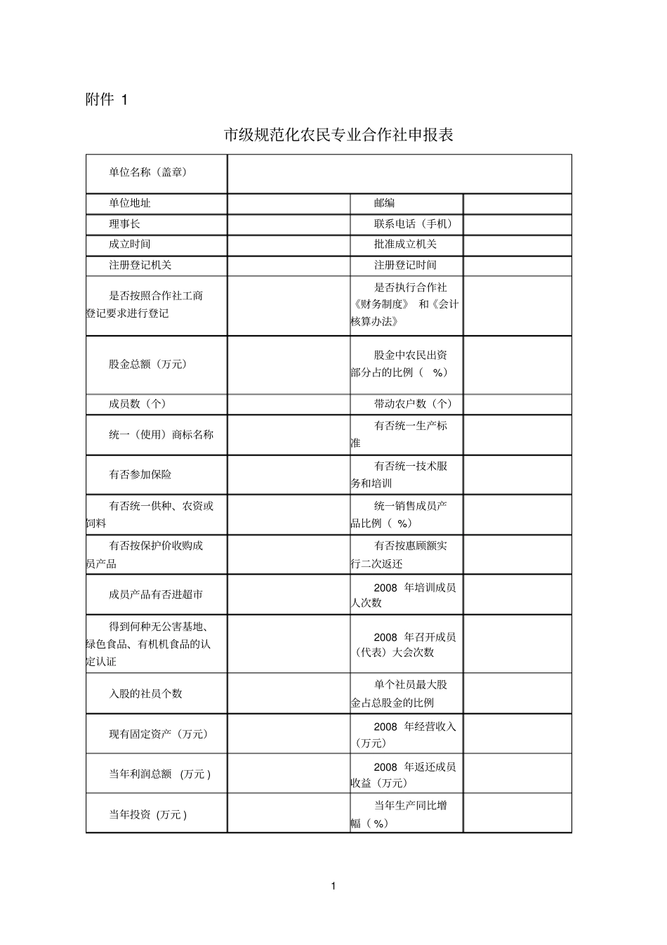 级规范化农民专业合作社申报表_第1页