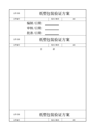 纸塑包装确认方案