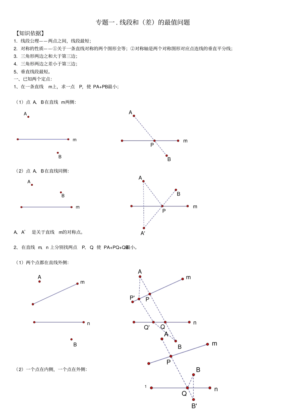 线段和差最值问题_第1页