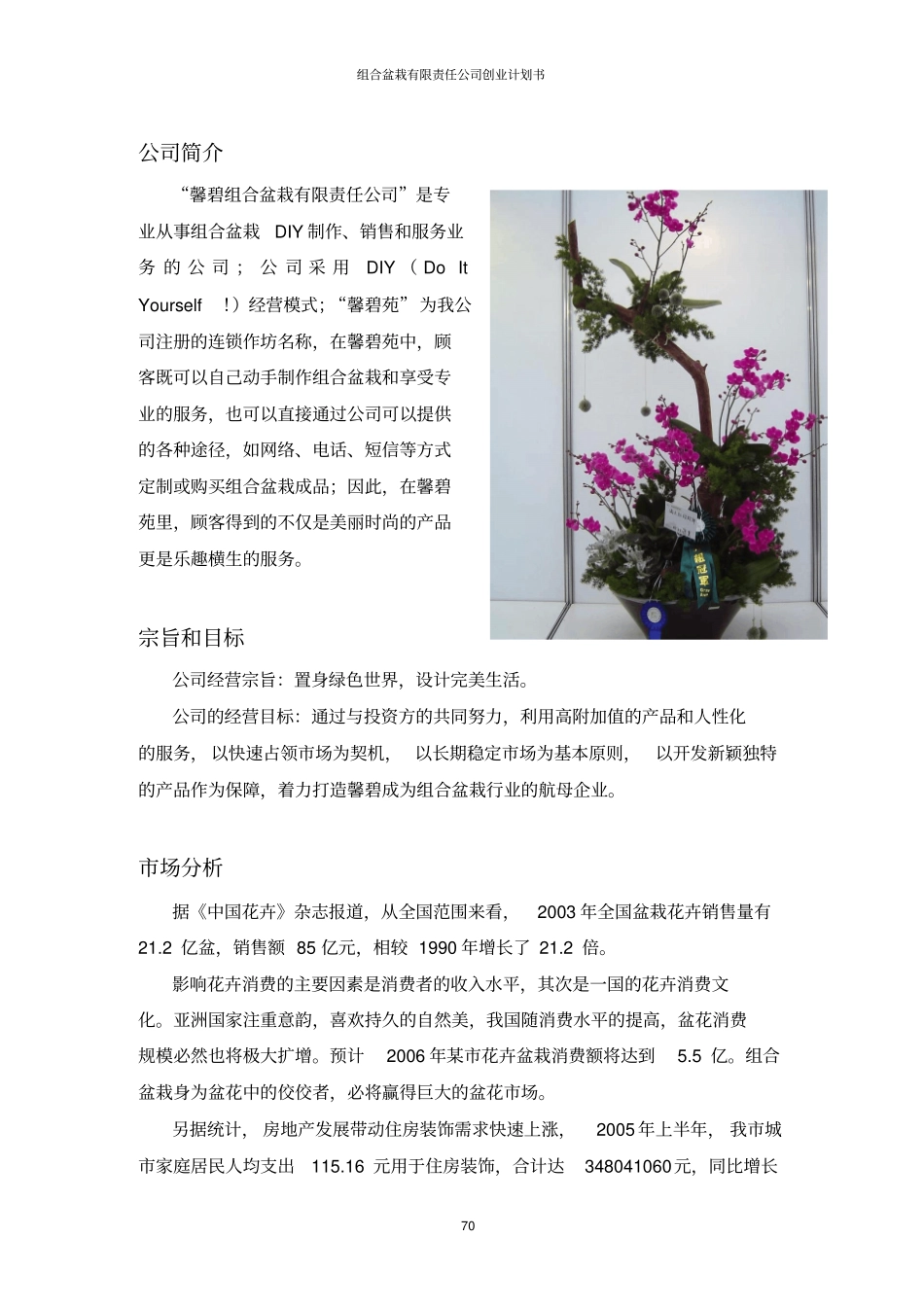 组合盆栽有限责任公司创业计划书_第2页