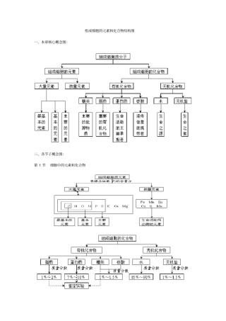 组成细胞的元素和化合物结构图