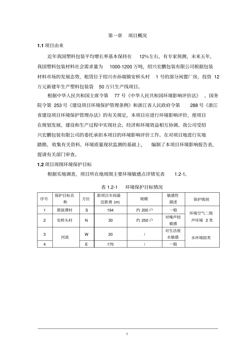 绍兴宏鹏包装有限公司生产塑料包装袋50万只项目立项环境评价报告表_第3页