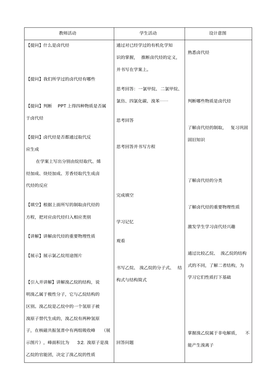 经典卤代烃教学设计_第2页