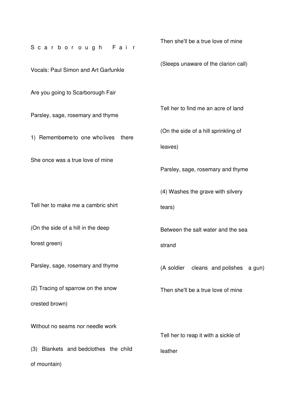 经典英语歌曲英汉对照版_第1页