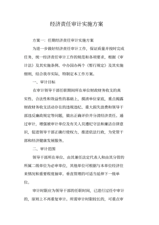 经济责任审计实施方案