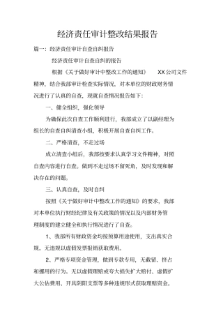 经济责任审计整改结果报告