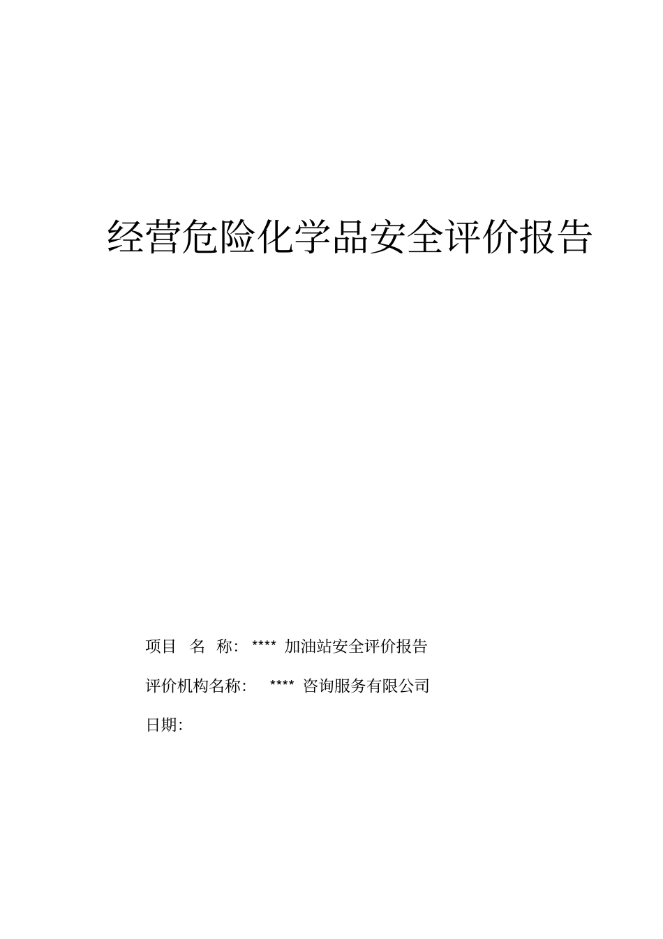 经营危险化学品安全评价报告_第1页