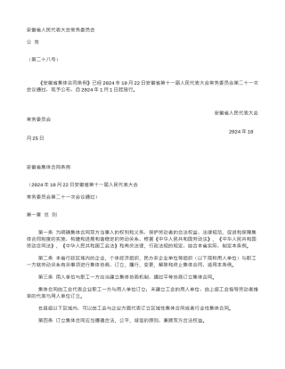 安徽省集体合同条例