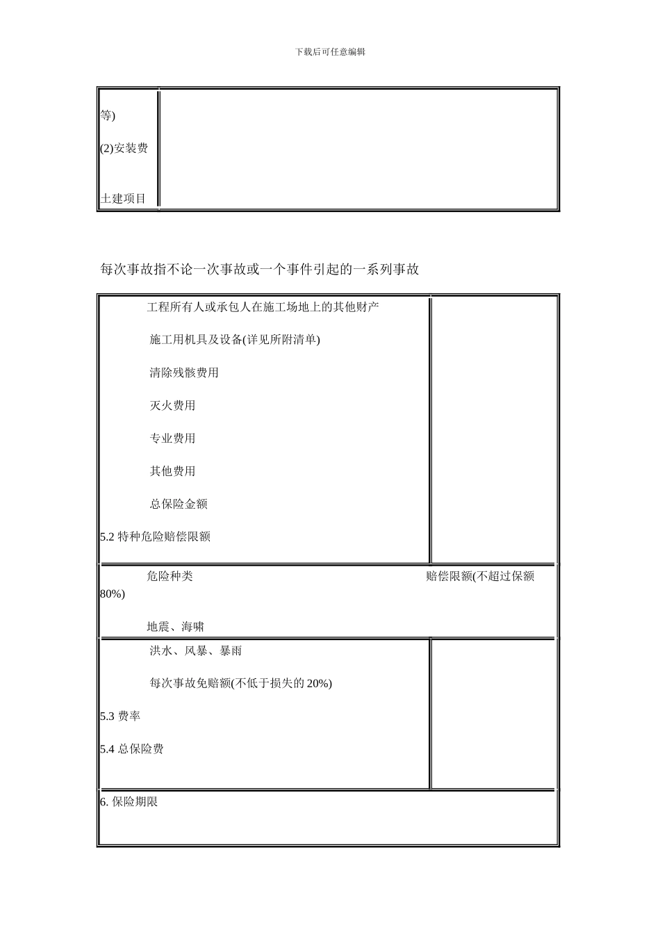 安装工程一切险保险合同_第2页