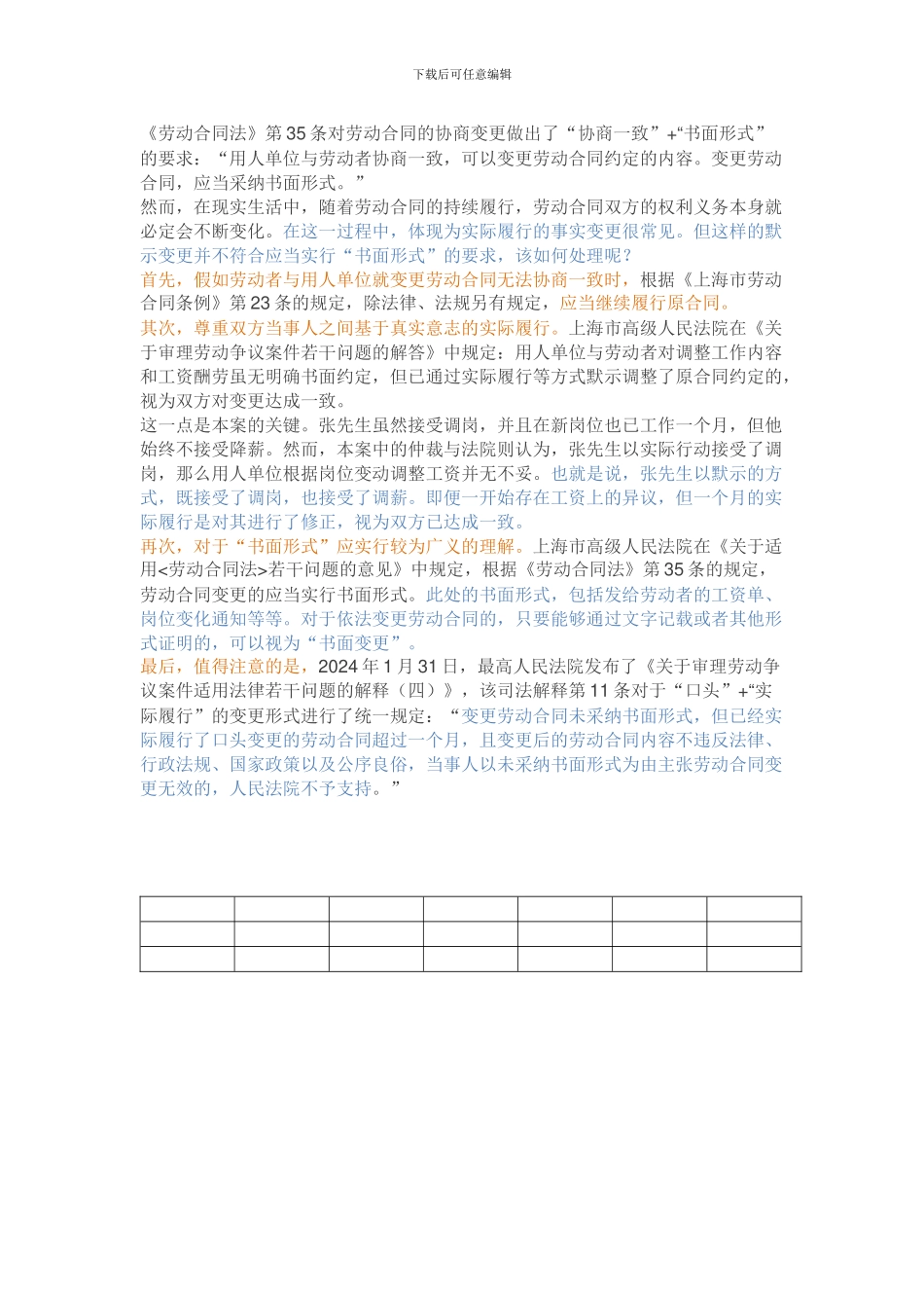 实务--劳动合同变更未协商一致-实际履行即表同意_第2页