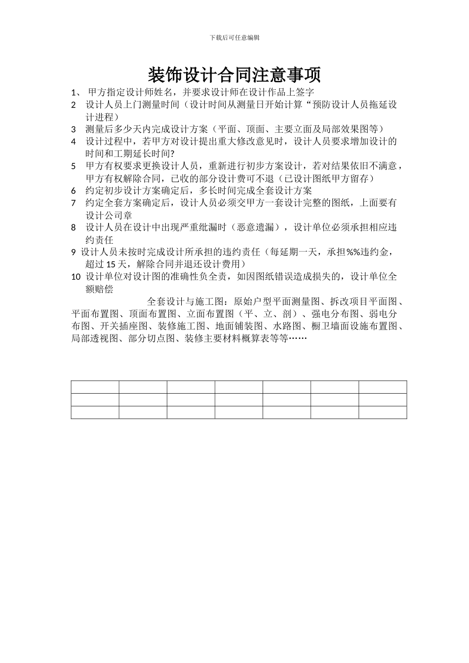 室内设计合同注意事项_第1页