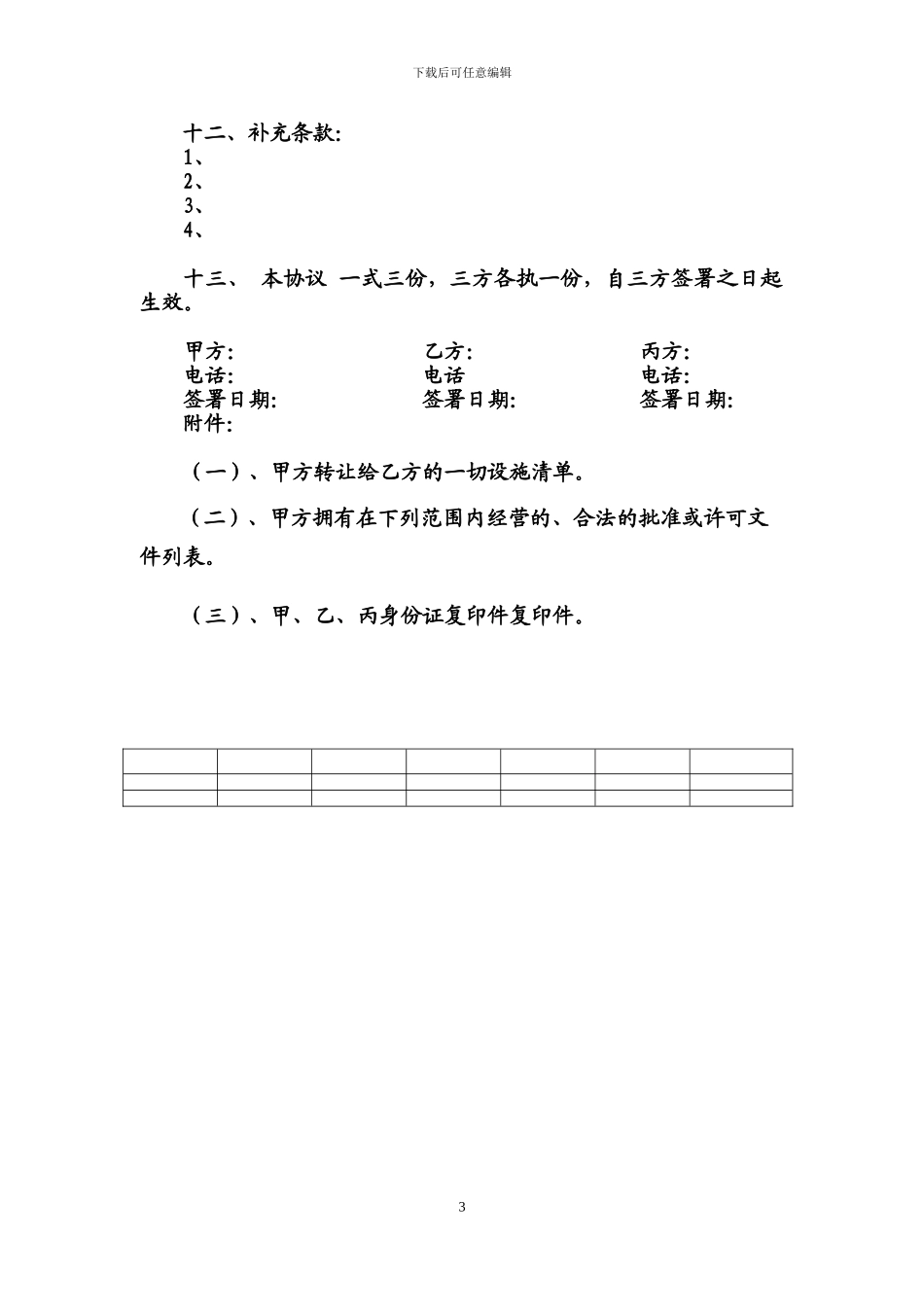 宾馆转让协议标准范本12_第3页