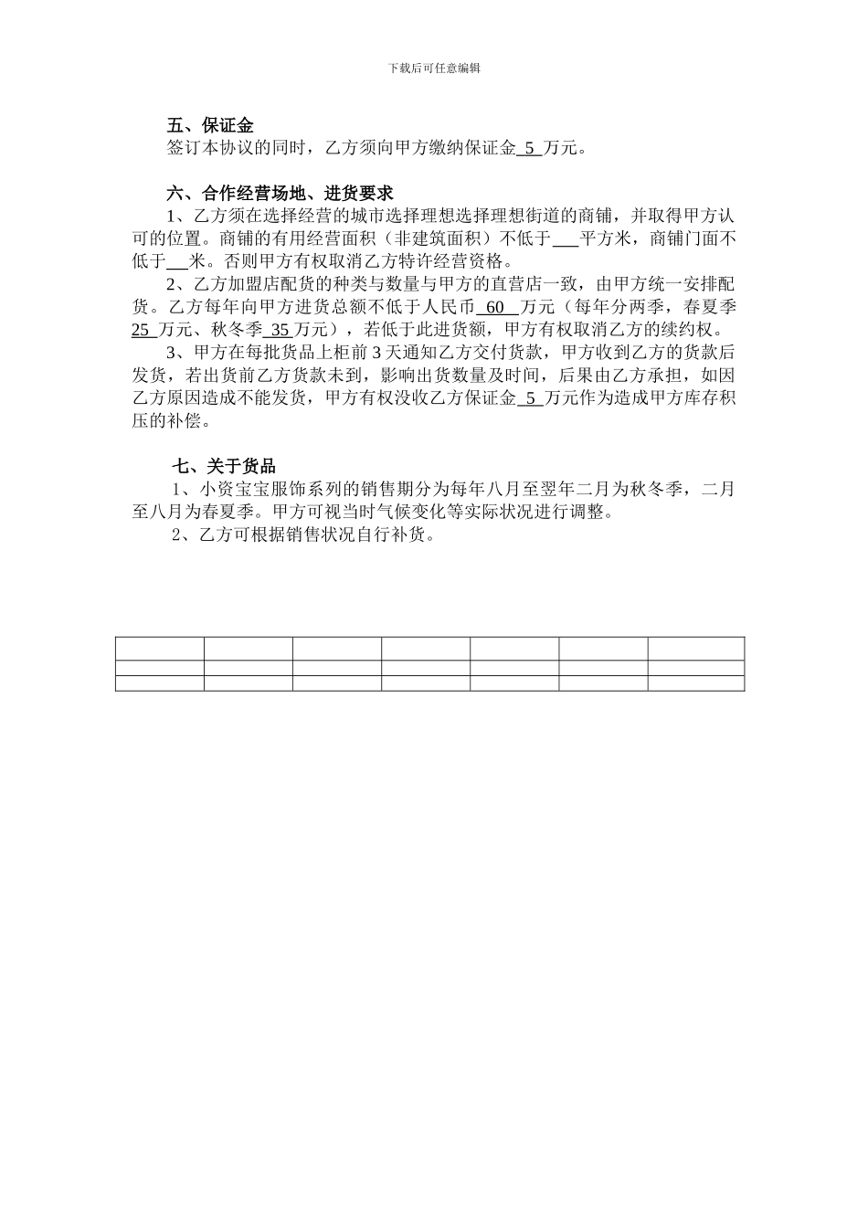 小资宝宝品牌加盟合同书_第2页