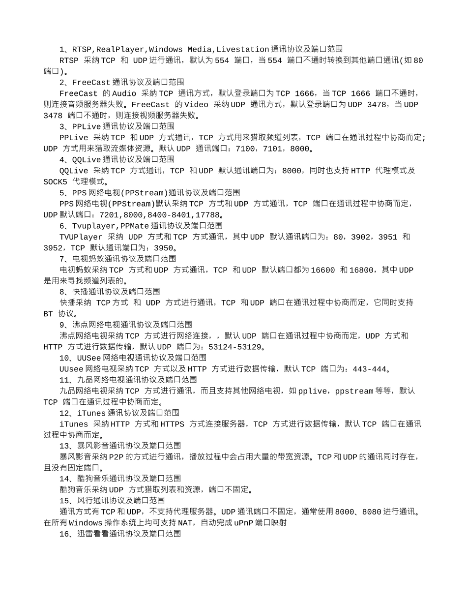 局域网常用软件端口协议_第3页