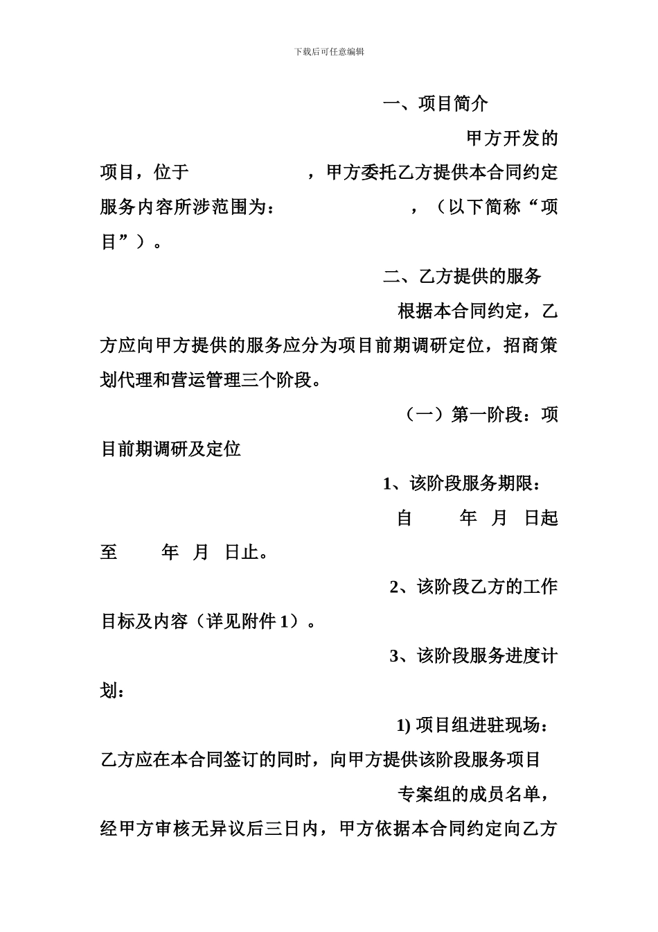 山东滨州国际商贸城商业策划及招商代理合同_第2页