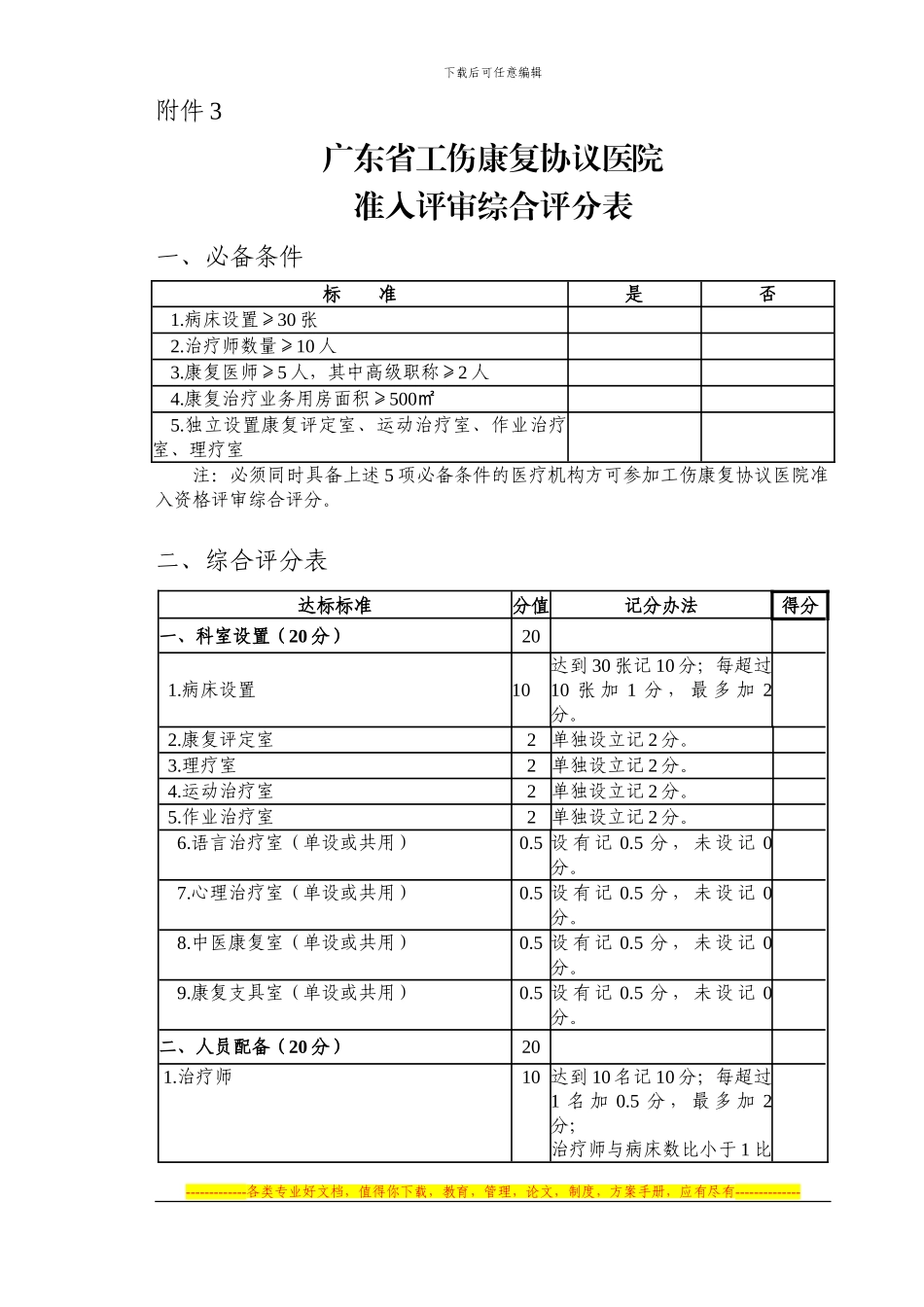 工伤康复协议机构申请审批表_第3页