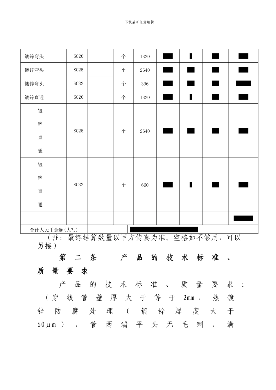 工矿品买卖合同范本_第2页