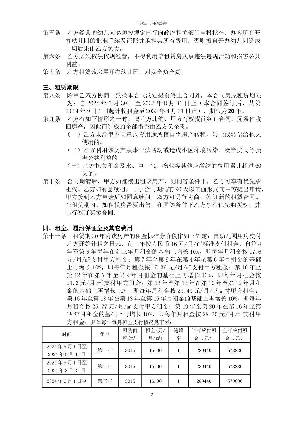 幼儿园---租赁合同--定稿_第2页