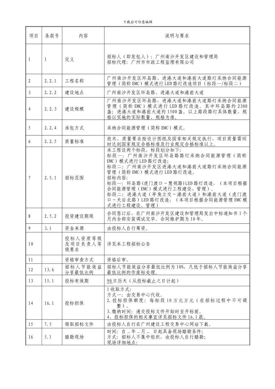广州南沙开发区环岛路、进港大道和港前大道路灯采用合同能源管理模式进行LED路灯改造项目_第3页