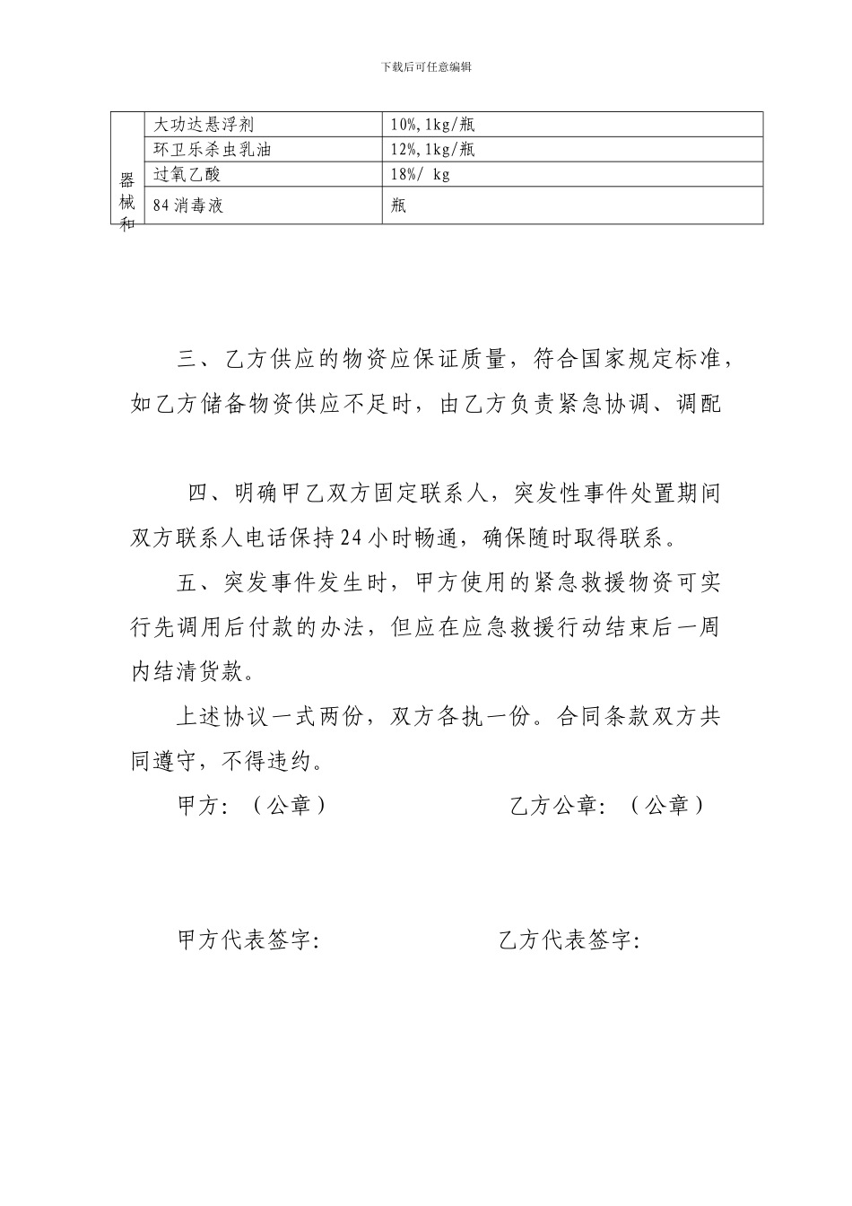 应急物资保障协议书_第3页