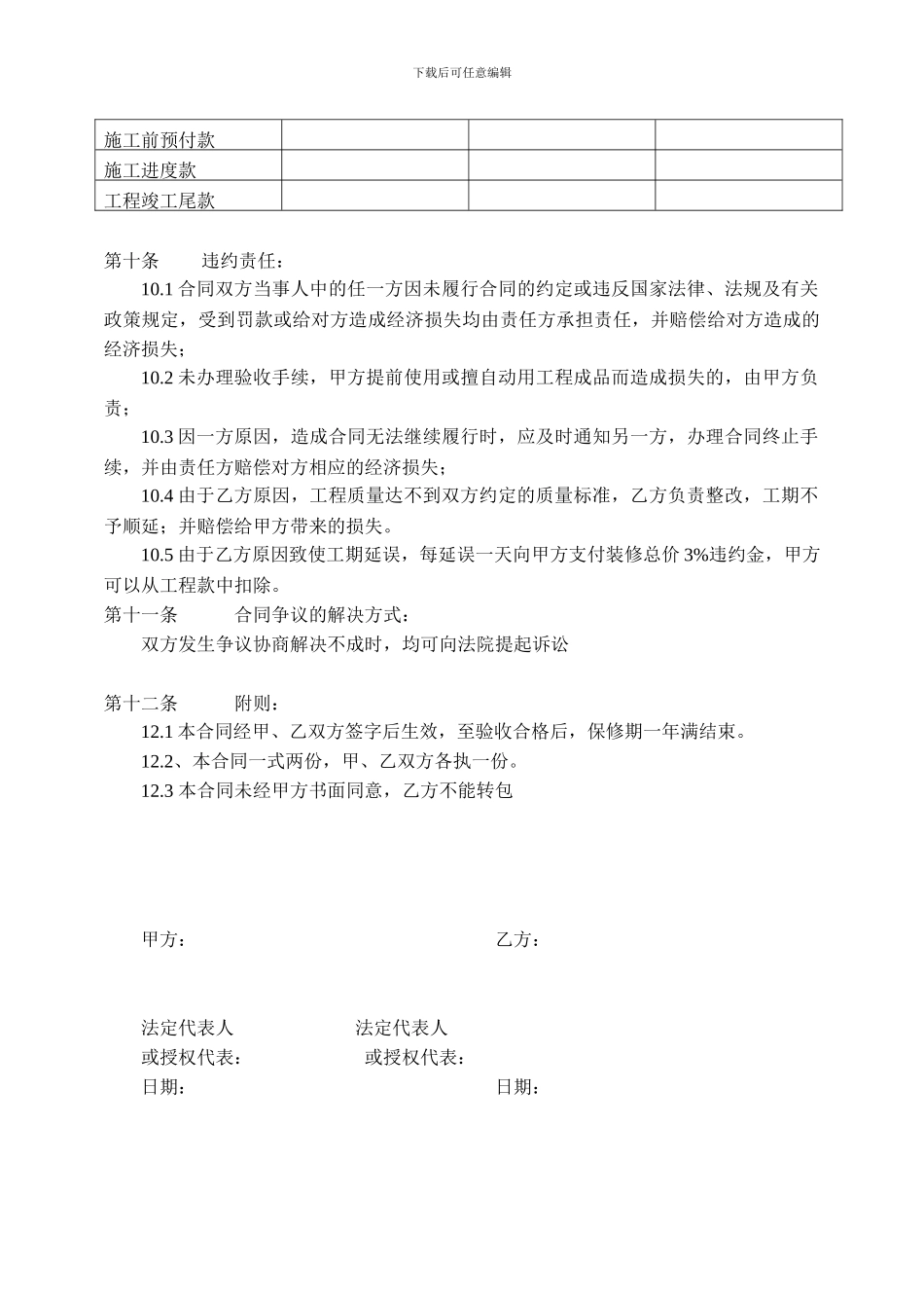 店铺装修合同样本_第3页